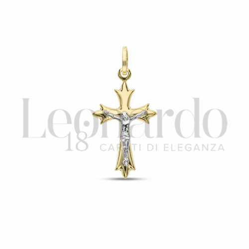 Modello Con Cristo in Oro Giallo e Oro Bianco da 0,9gr.