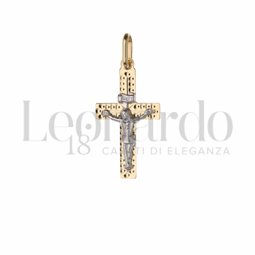 Modello Con Cristo in Oro Giallo e Oro Bianco da 0,7gr.