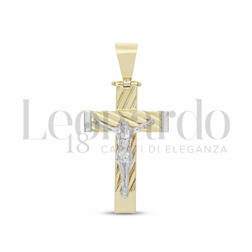Modello Con Cristo in Oro Giallo e Oro Bianco da 4,1gr.