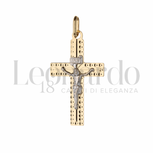 Modello Con Cristo in Oro Giallo e Oro Bianco da 1,2gr.