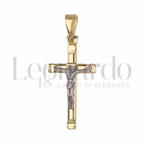 Modello Con Cristo in Oro Giallo e Oro Bianco da 2,7gr.