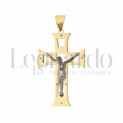 Modello Con Cristo in Oro Giallo e Oro Bianco da 5,5gr.