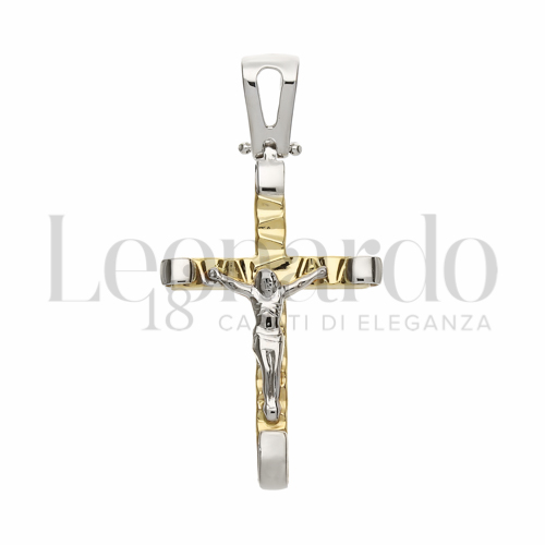 Modello Con Cristo in Oro Giallo e Oro Bianco da 2,2gr.