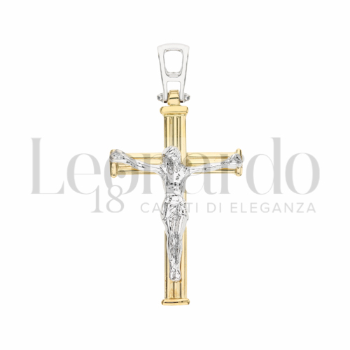 Modello Con Cristo in Oro Giallo e Oro Bianco da 2,1gr.