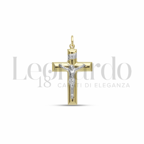 Modello Con Cristo in Oro Giallo e Oro Bianco da 1,6gr.