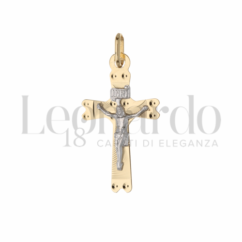 Modello Con Cristo in Oro Giallo e Oro Bianco da 1gr.