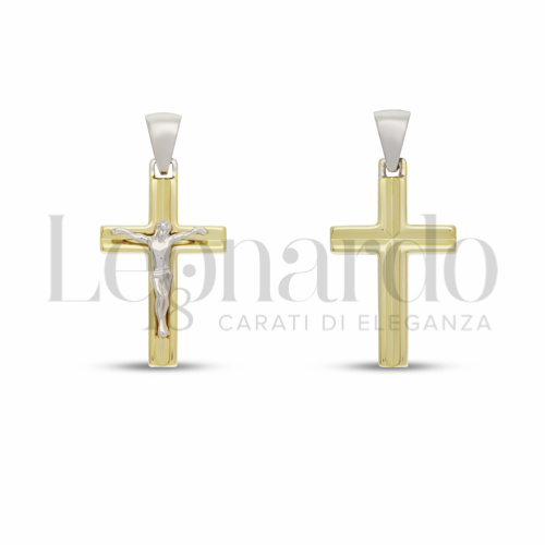 Modello Con Cristo in Oro Giallo e Oro Bianco da 1,6gr.