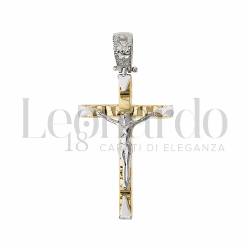 Modello Con Cristo in Oro Giallo e Oro Bianco da 2,3gr.