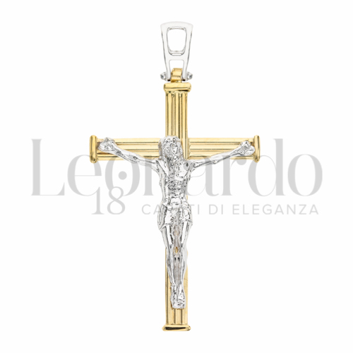 Modello Con Cristo in Oro Giallo e Oro Bianco da 2,5gr.