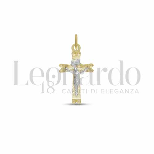 Modello Con Cristo in Oro Giallo e Oro Bianco da 1gr.