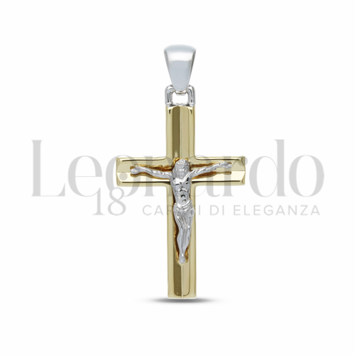 Modello Con Cristo in Oro Giallo e Oro Bianco da 3,2gr.