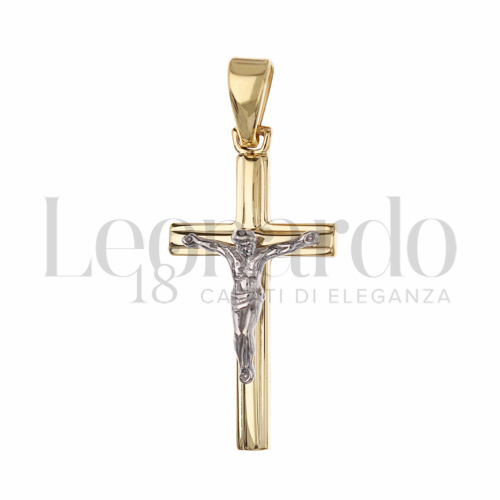 Modello Con Cristo in Oro Giallo e Oro Bianco da 2,7gr.