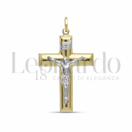 Modello Con Cristo in Oro Giallo e Oro Bianco da 3,6gr.