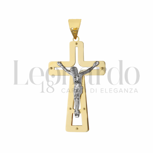 Modello Con Cristo in Oro Giallo e Oro Bianco da 5,4gr.