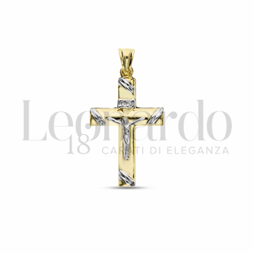 Modello Con Cristo in Oro Giallo e Oro Bianco da 2,1gr.