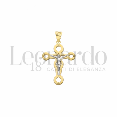 Modello Con Cristo in Oro Giallo e Oro Bianco da 1,2gr.