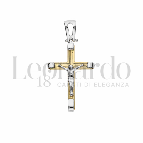 Modello Con Cristo in Oro Giallo e Oro Bianco da 2,2gr.