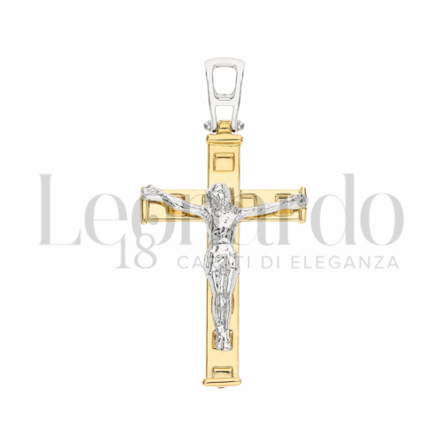 Modello Con Cristo in Oro Giallo e Oro Bianco da 2,1gr.