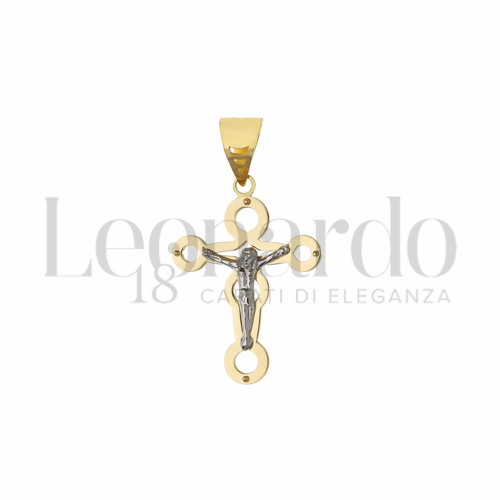 Modello Con Cristo in Oro Giallo e Oro Bianco da 2,4gr.