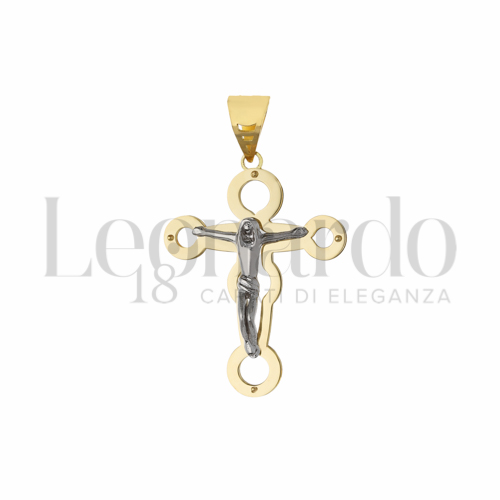 Modello Con Cristo in Oro Giallo e Oro Bianco da 3,5gr.