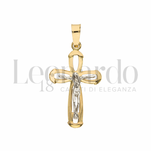Modello Con Cristo in Oro Giallo e Oro Bianco da 2,8gr.