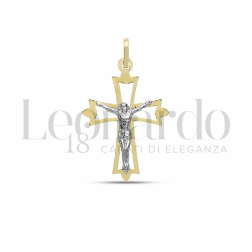 Modello Con Cristo in Oro Giallo e Oro Bianco da 1,1gr.