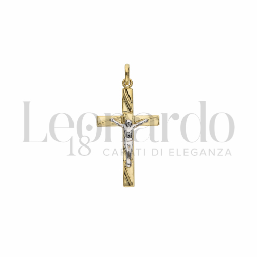 Modello Con Cristo in Oro Giallo e Oro Bianco da 1,3gr.