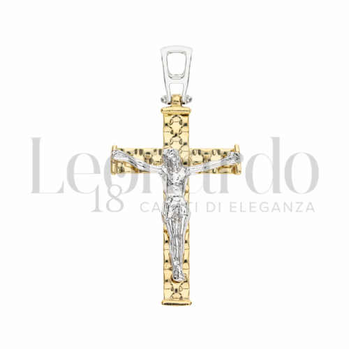 Modello Con Cristo in Oro Giallo e Oro Bianco da 2,2gr.