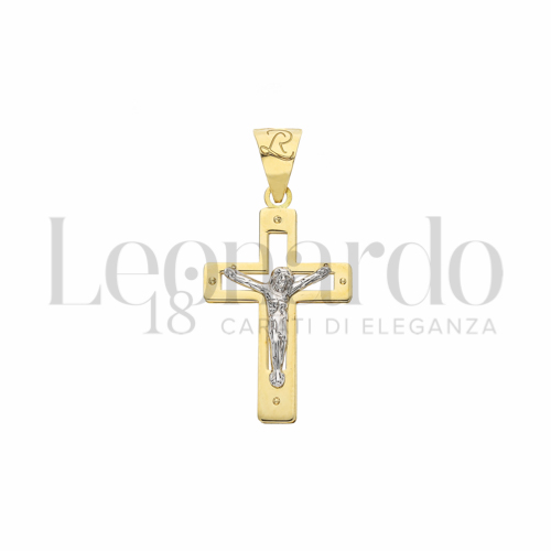 Modello Con Cristo in Oro Giallo e Oro Bianco da 2,2gr.