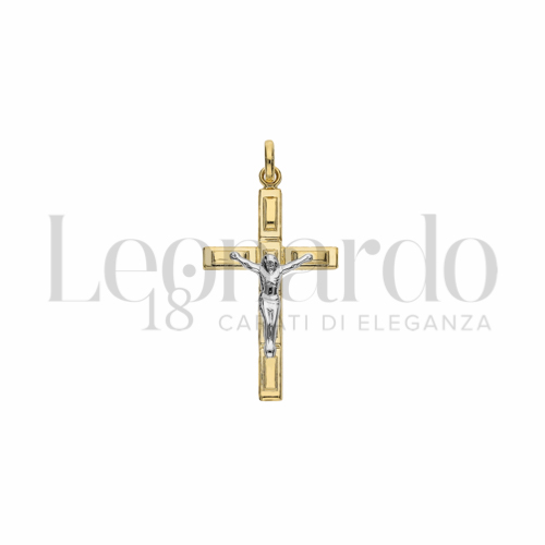 Modello Con Cristo in Oro Giallo e Oro Bianco da 1,3gr.