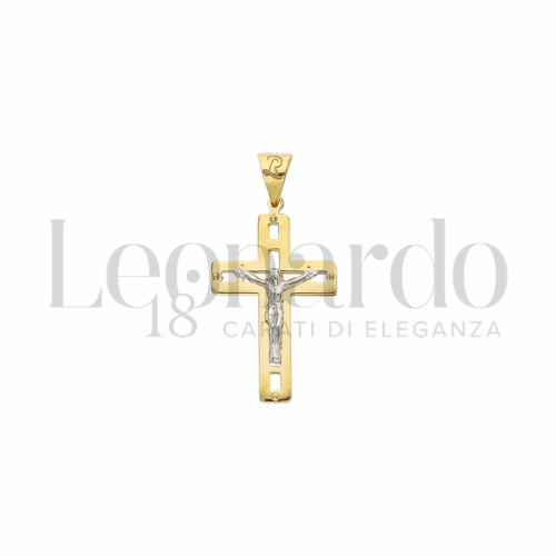 Modello Con Cristo in Oro Giallo e Oro Bianco da 1,3gr.