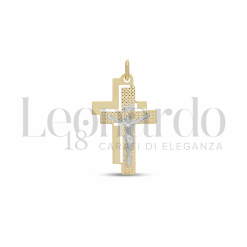 Modello Con Cristo in Oro Giallo e Oro Bianco da 1,6gr.