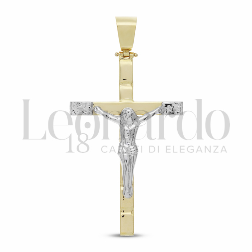 Modello Con Cristo in Oro Giallo e Oro Bianco da 5gr.