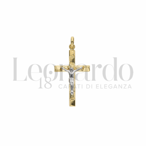 Modello Con Cristo in Oro Giallo e Oro Bianco da 1,3gr.