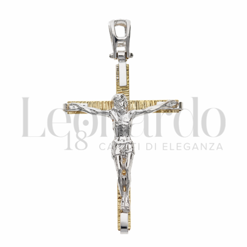 Modello Con Cristo in Oro Giallo e Oro Bianco da 2,6gr.