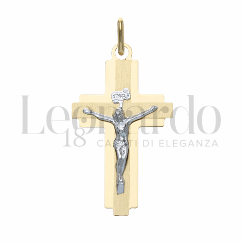 Modello Con Cristo in Oro Giallo e Oro Bianco da 1,7gr.