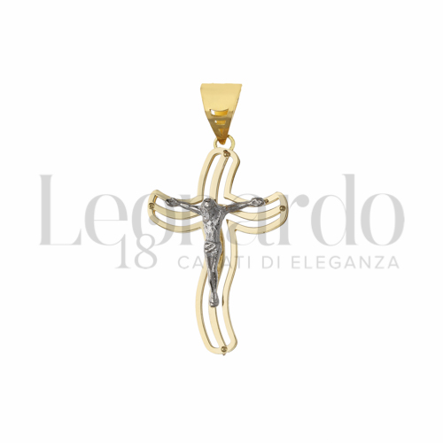 Modello Con Cristo in Oro Giallo e Oro Bianco da 2,6gr.