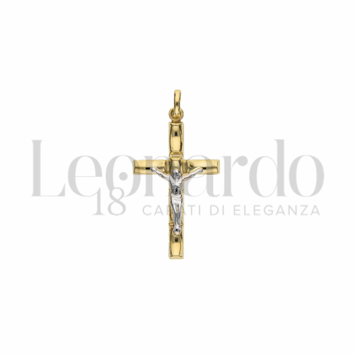 Modello Con Cristo in Oro Giallo e Oro Bianco da 1,3gr.
