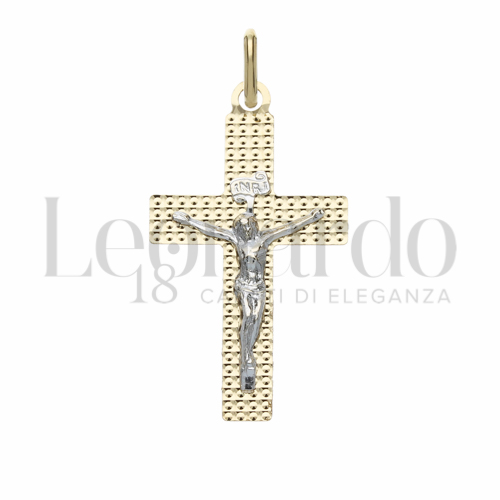 Modello Con Cristo in Oro Giallo e Oro Bianco da 1,1gr.