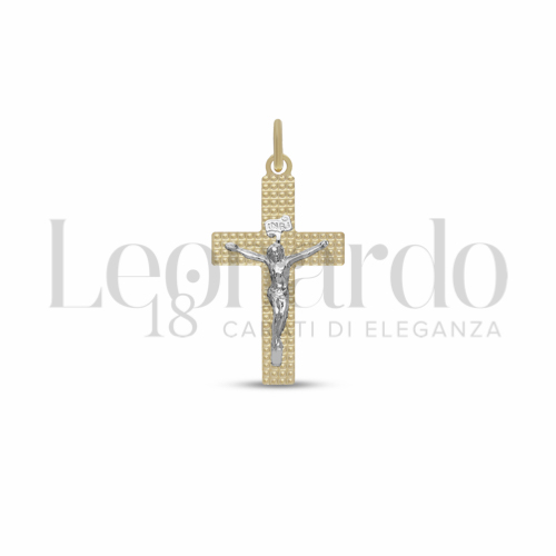 Modello Con Cristo in Oro Giallo e Oro Bianco da 1,1gr.