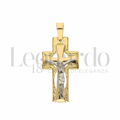 Modello Con Cristo in Oro Giallo e Oro Bianco da 4,4gr.