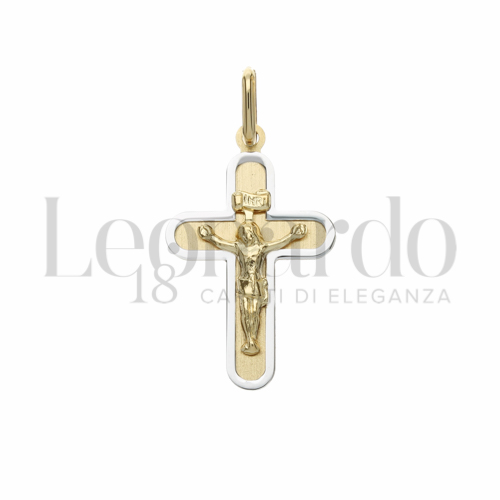Modello Con Cristo in Oro Giallo e Oro Bianco da 1,3gr.