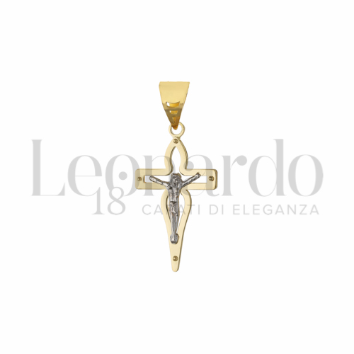 Modello Con Cristo in Oro Giallo e Oro Bianco da 1,9gr.