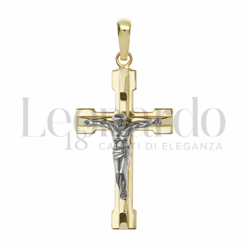 Modello Con Cristo in Oro Giallo e Oro Bianco da 2,6gr.