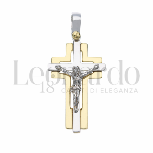 Modello Con Cristo in Oro Giallo e Oro Bianco da 4,9gr.