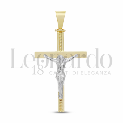 Modello Con Cristo in Oro Giallo e Oro Bianco da 4,3gr.