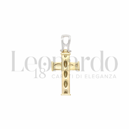 Collana con croce in oro 18 carati - Ciondolo con catena a croce in oro - Collana in oro da uomo - Ciondolo a croce per uomo - Gioielli da uomo - Di Twistedpendant - Italia