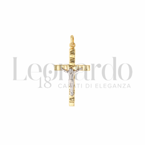 Modello Con Cristo in Oro Giallo e Oro Bianco da 1,3gr.