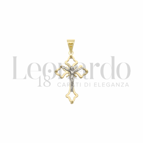 Modello Con Cristo in Oro Giallo e Oro Bianco da 1,1gr.