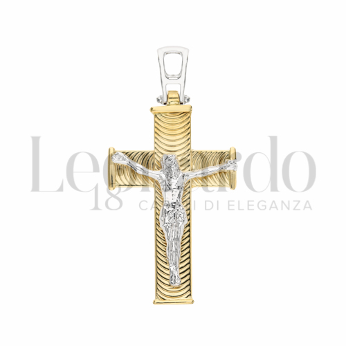 Modello Con Cristo in Oro Giallo e Oro Bianco da 2,7gr.